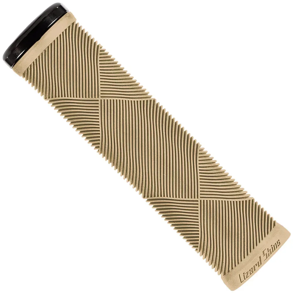uPRISE Bikes Lizard Skins Strata Single Sided Lock-On MTB Grips - 135mm - Sand Tan | Price match, 365 day return s, 18-Month Warranty, Finance Available & Free UK Delivery